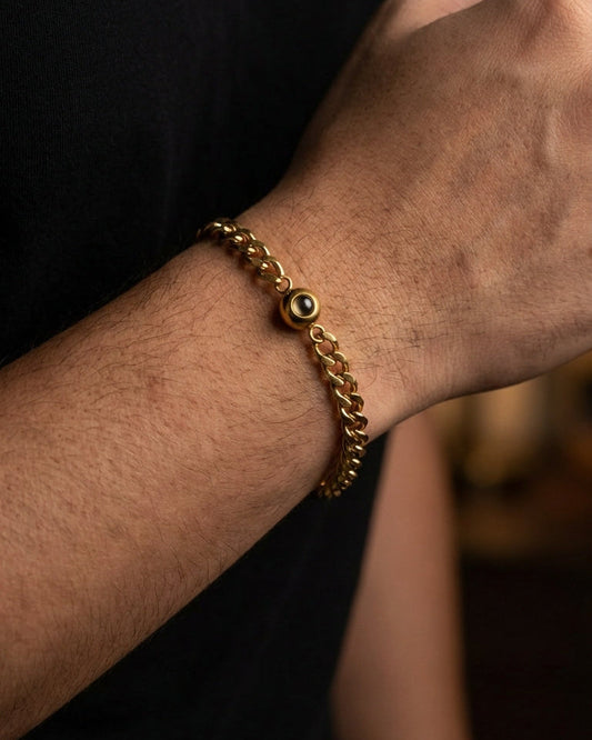 PhilU-Australia-Personalised-Classic-Memory-Chain-Photo-Projection-Bracelet-Model-Male