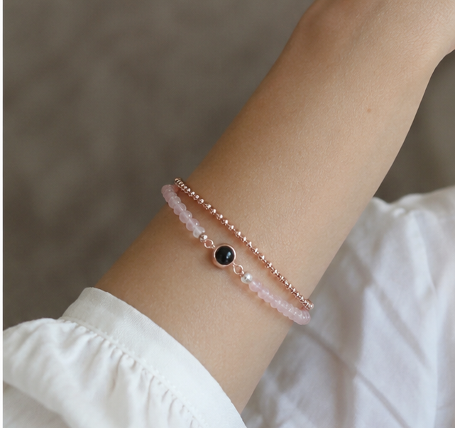 Personalised Dual-Layered Gemstone Photo Projection Bracelet