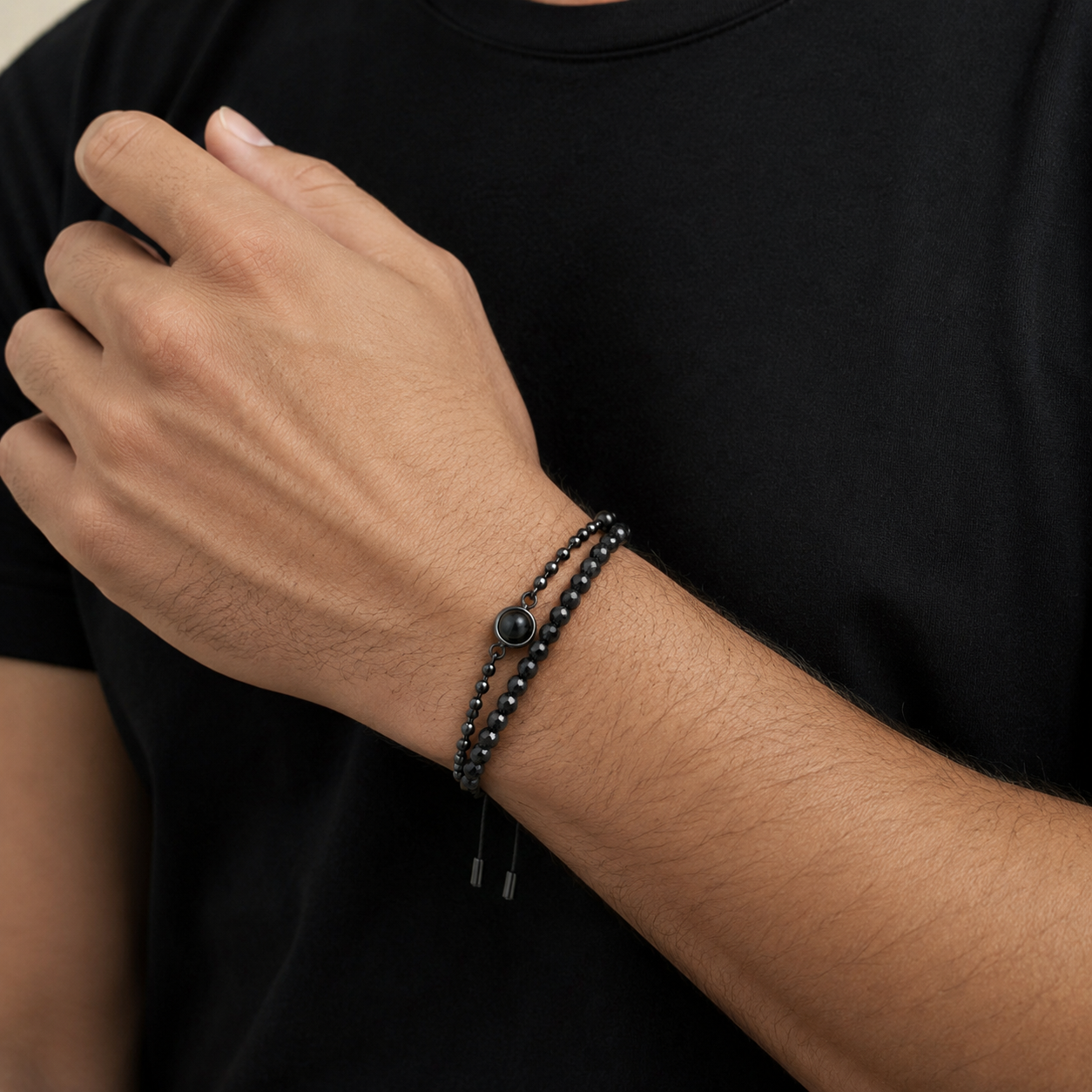 Personalised Dual-Layered Gemstone Photo Projection Bracelet