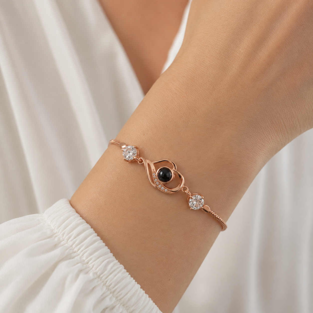 Personalised Eternal Heart Photo Projection Bracelet