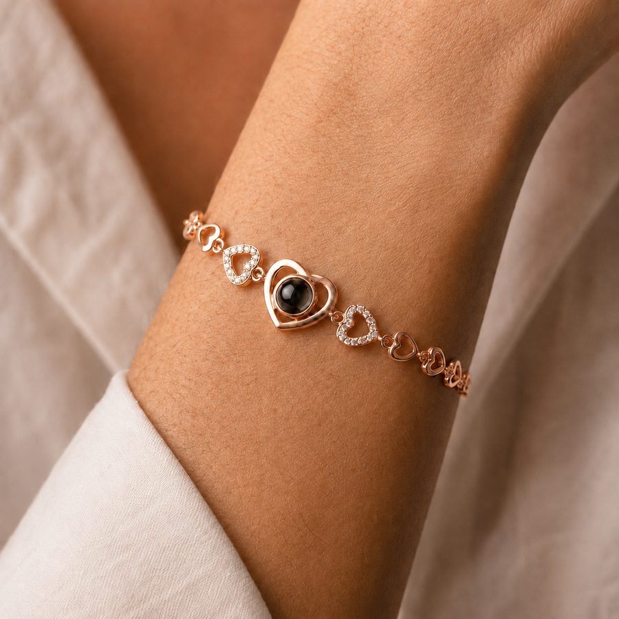 Personalised Magic Heart Photo Projection Bracelet