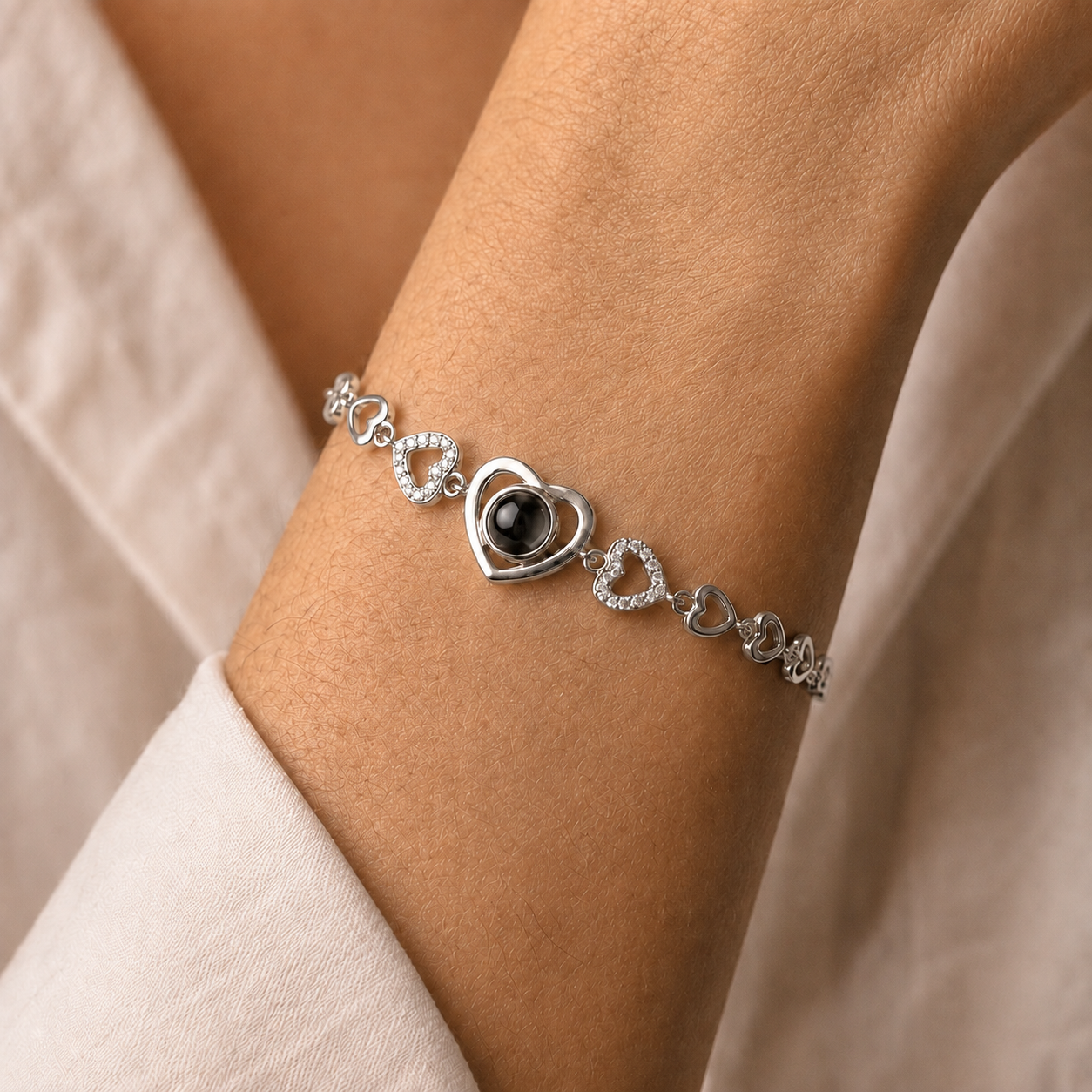 Personalised Magic Heart Photo Projection Bracelet