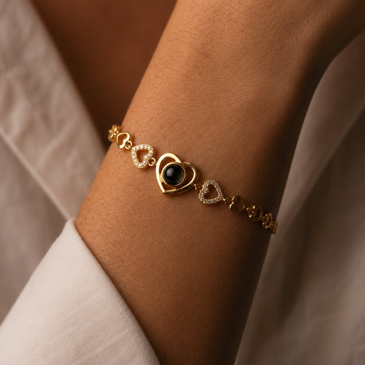 Personalised Magic Heart Photo Projection Bracelet