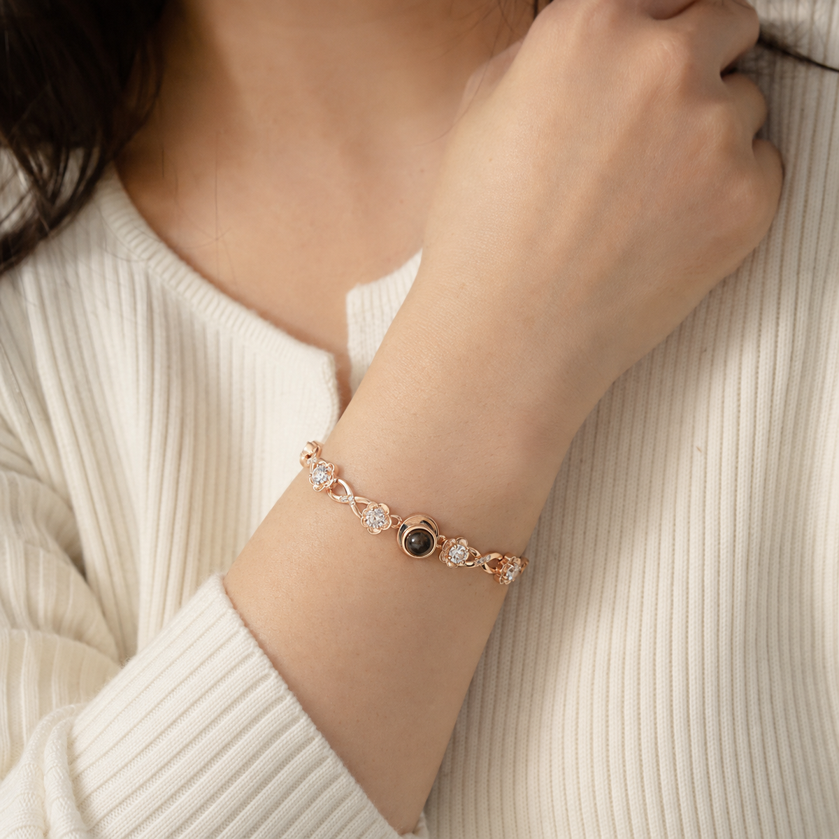Personalised Blooming Memory Photo Projection Bracelet