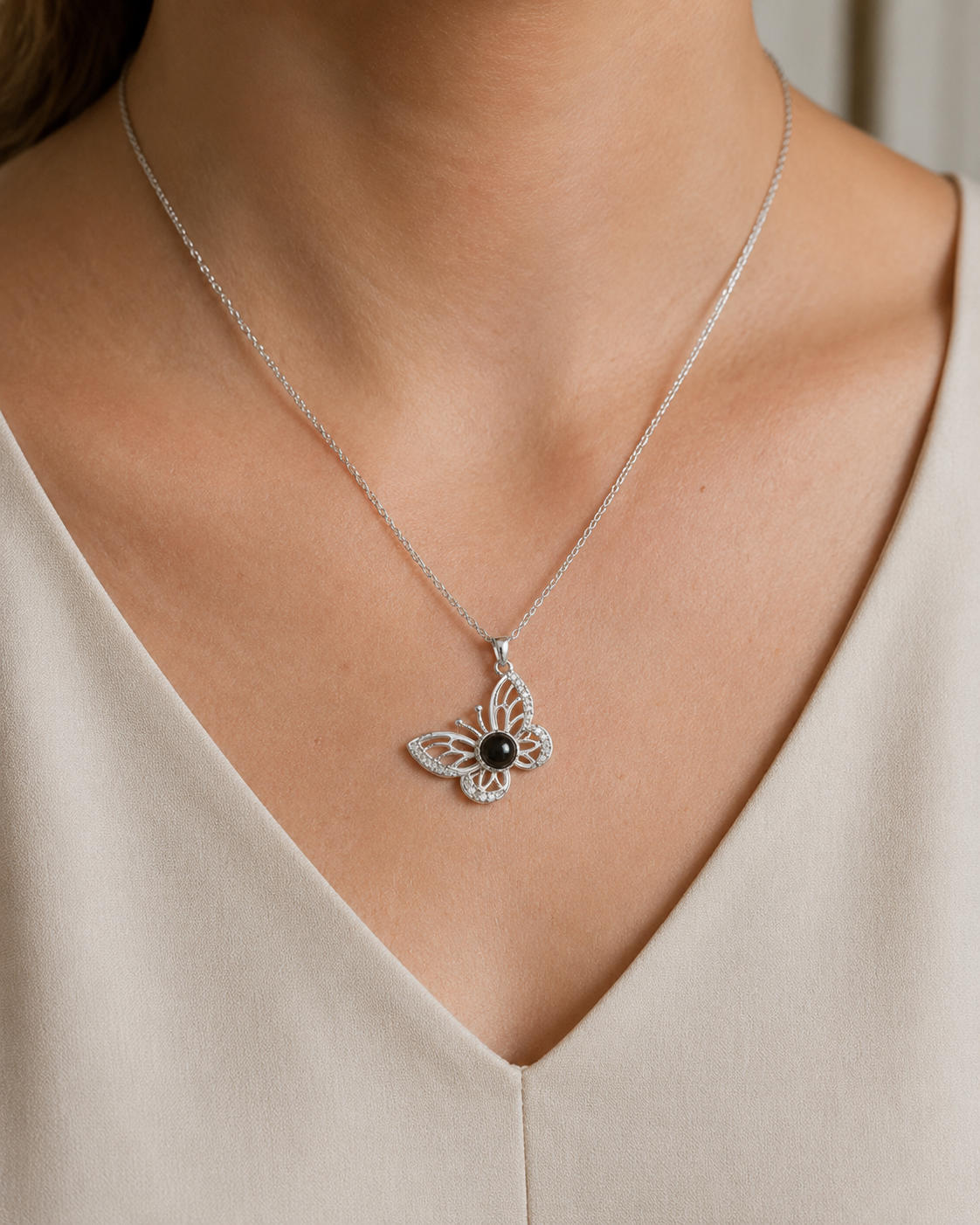 Personalised Lumina Butterfly Photo Projection Necklace