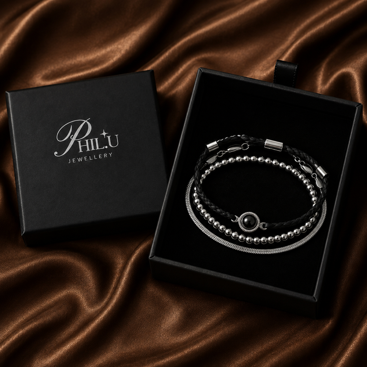 Personalised Trio Layered Photo Projection Bracelet