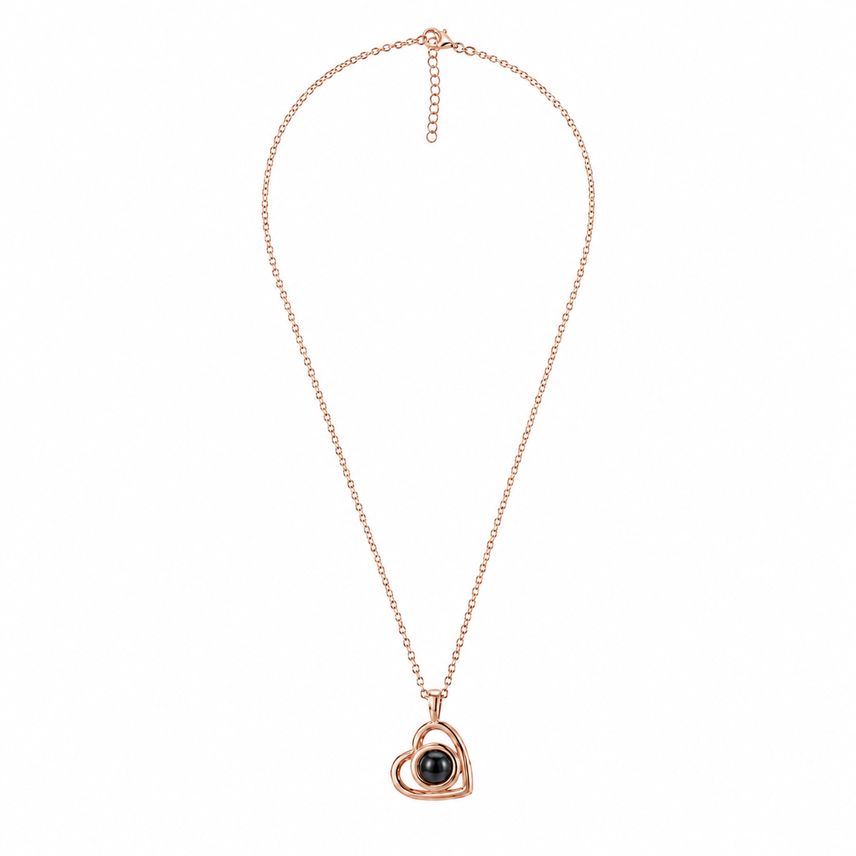 Personalised Minimalist Sleek Heart Photo Projection Necklace