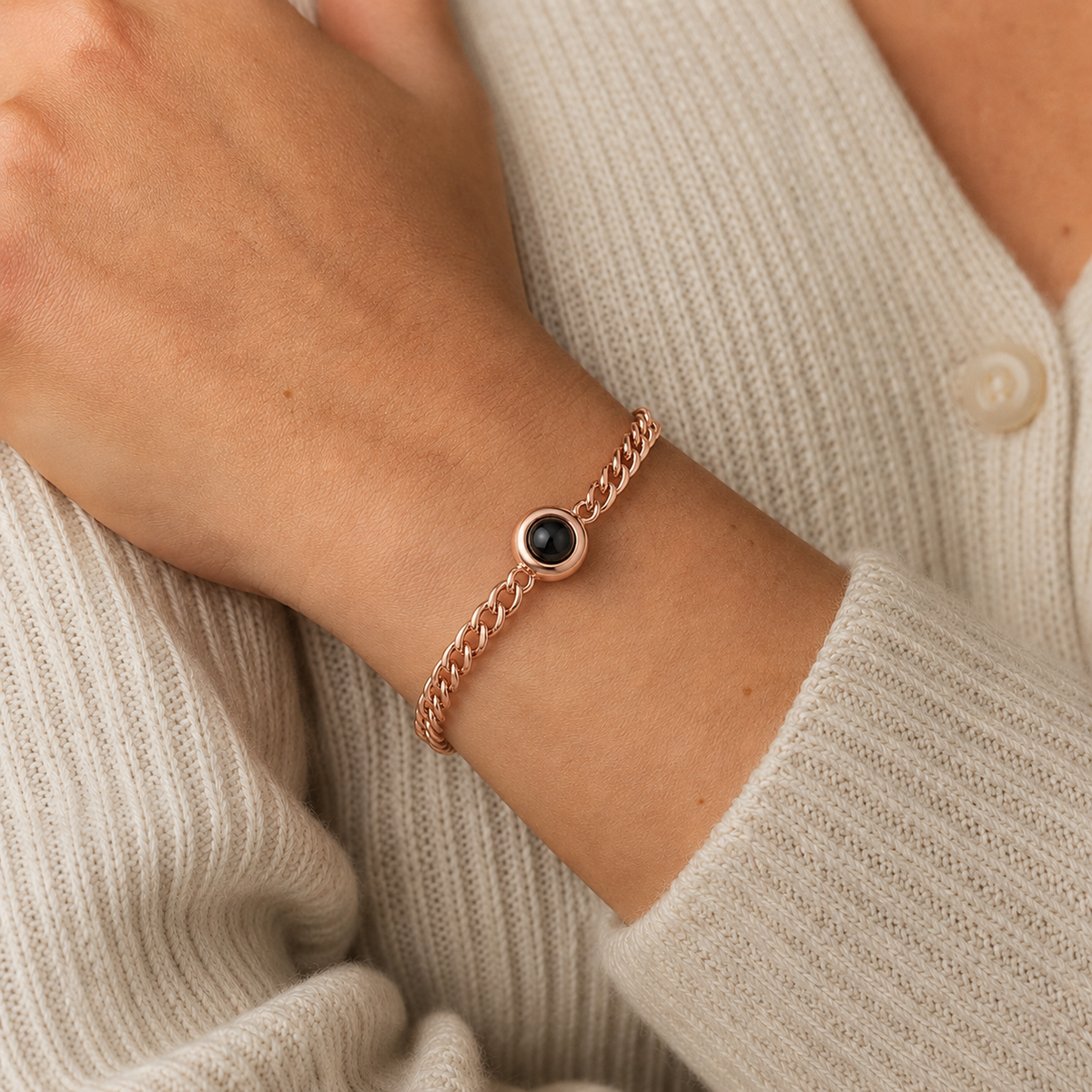 Personalised Classic Memory Chain Photo Projection Bracelet