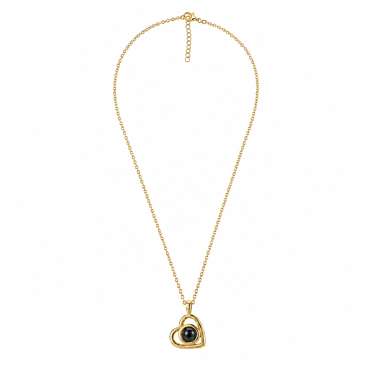 Personalised Minimalist Sleek Heart Photo Projection Necklace
