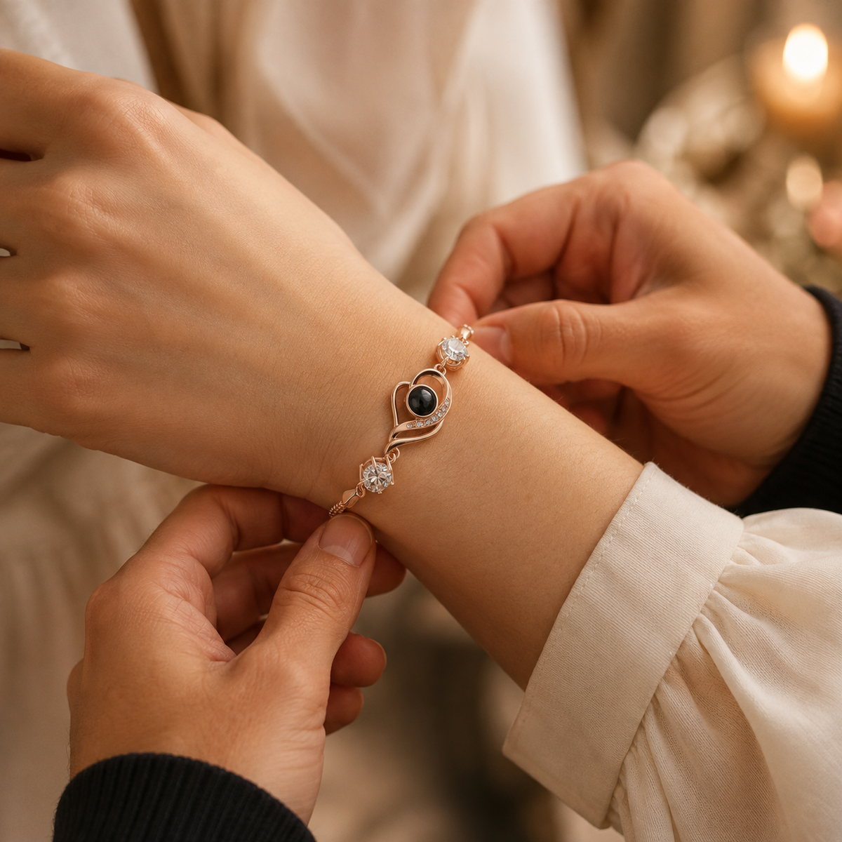 Personalised Eternal Heart Photo Projection Bracelet