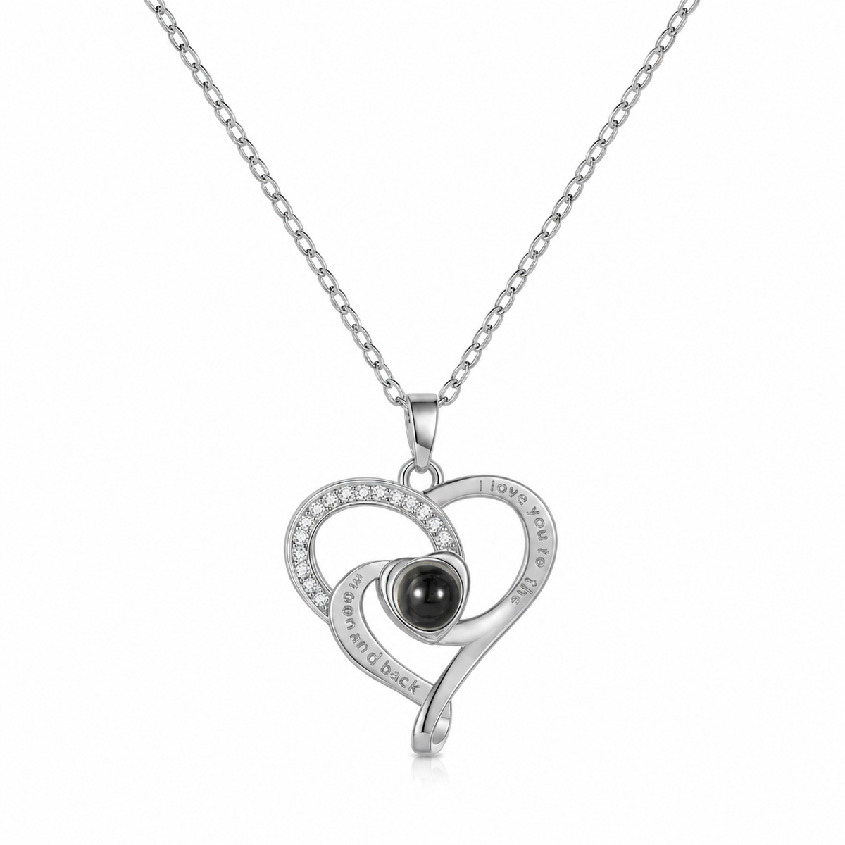 Personalised Infinity Love Knot Photo Projection Necklace