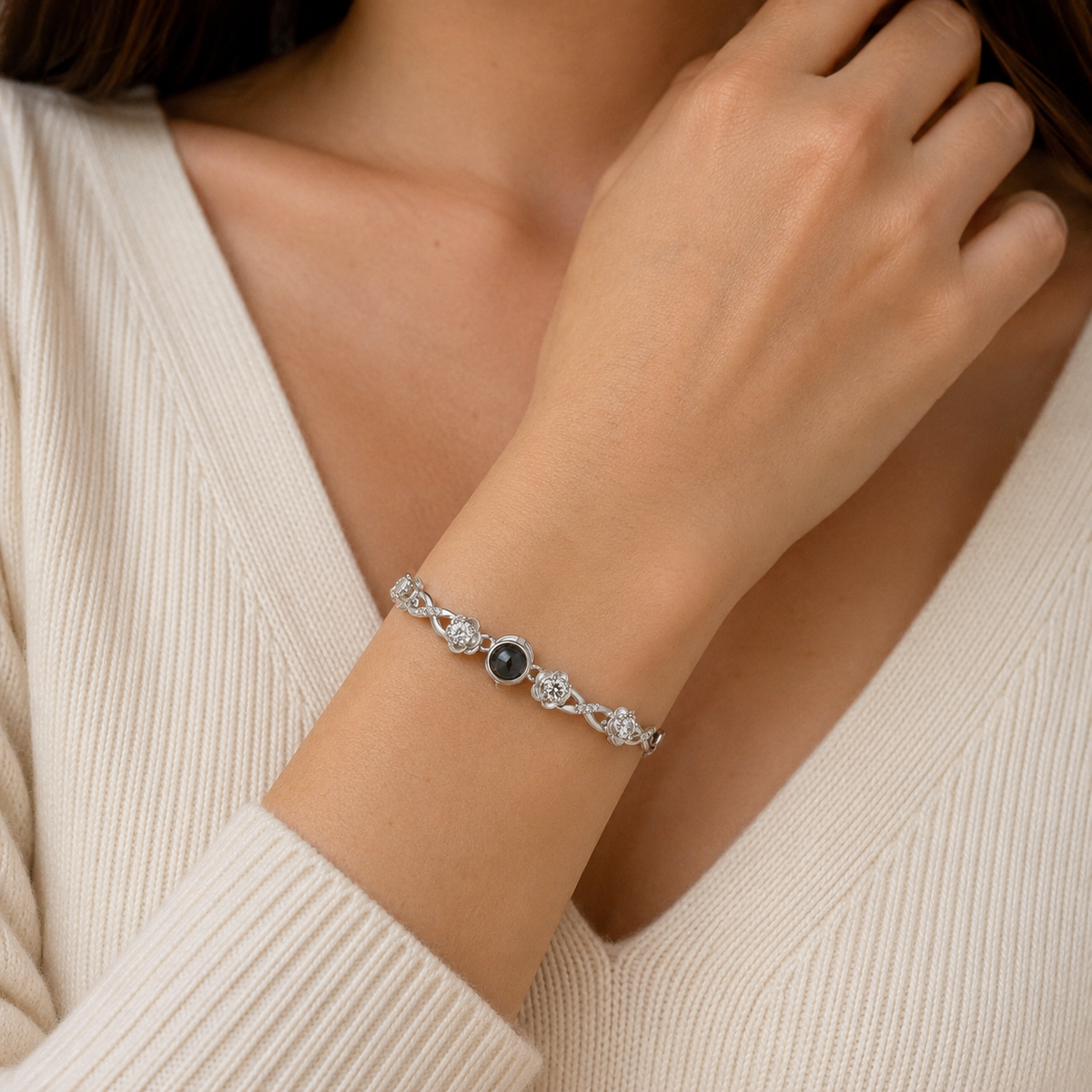Personalised Blooming Memory Photo Projection Bracelet