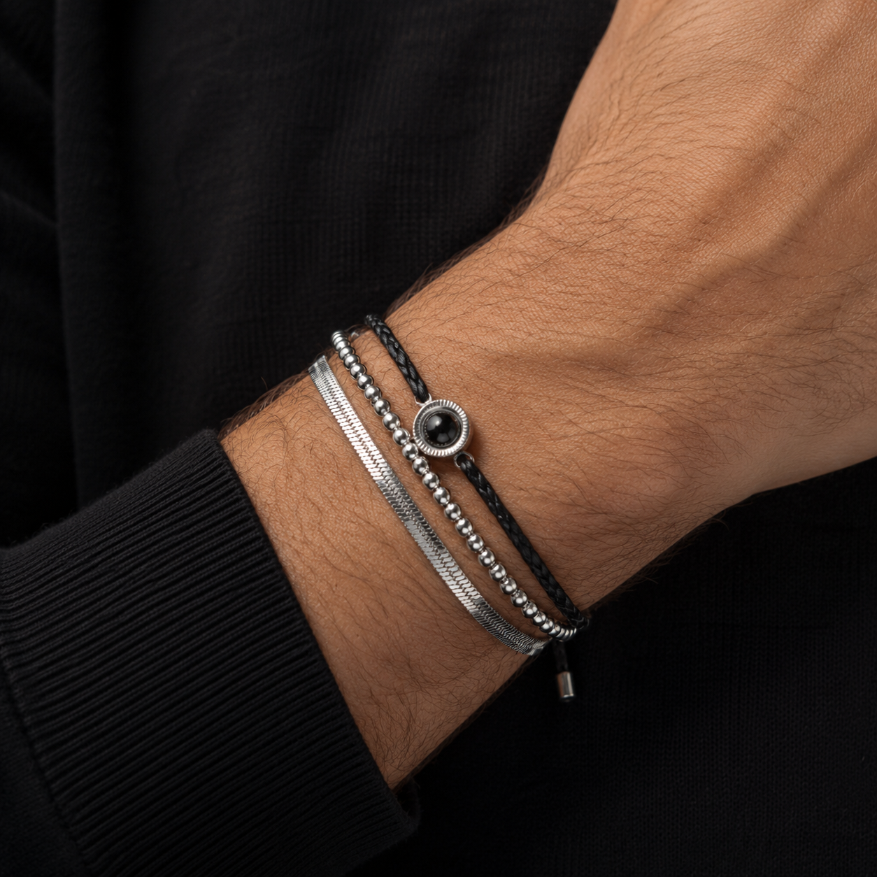 Personalised Trio Layered Photo Projection Bracelet