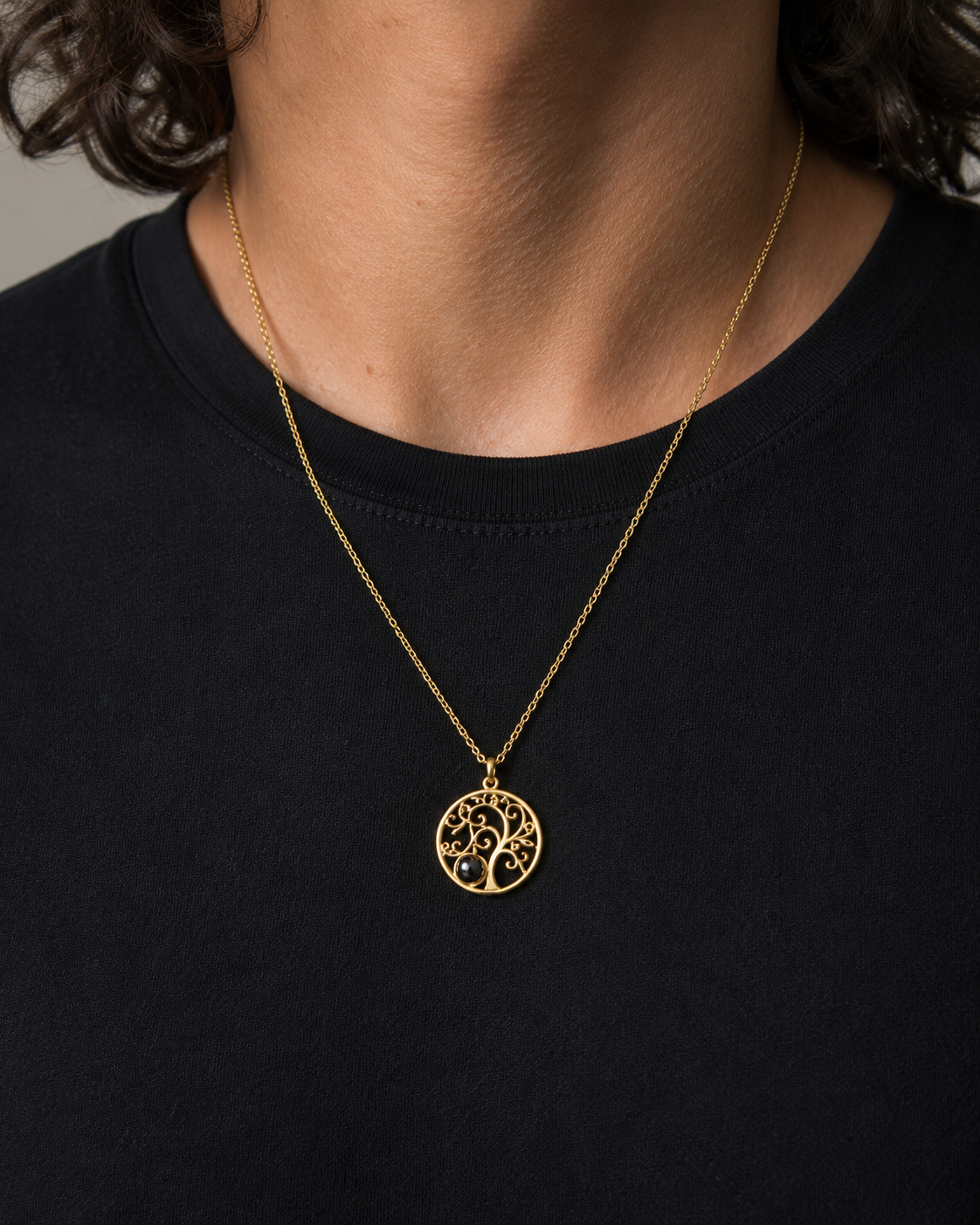 Personalised Tree of Life Photo Projection Necklace – Custom Family Gift