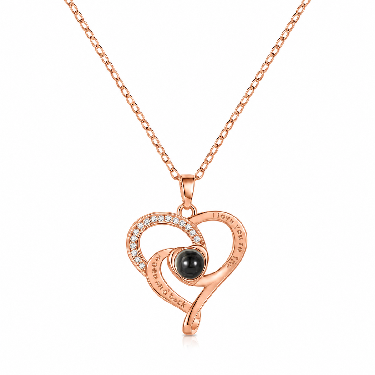 Personalised Infinity Love Knot Photo Projection Necklace