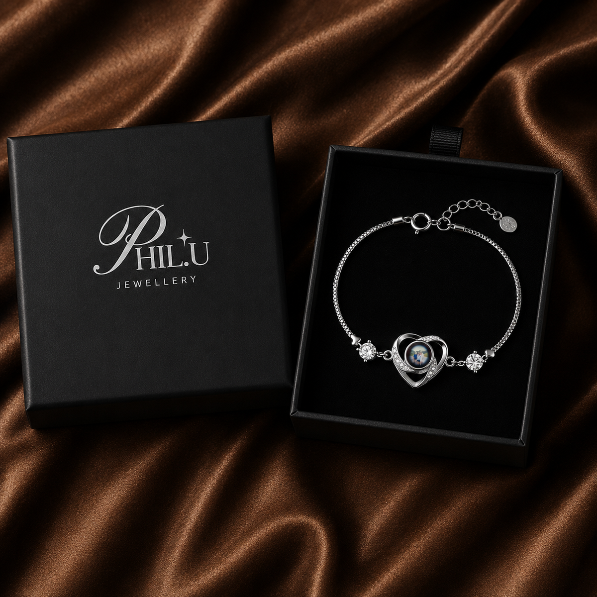 Personalised Photo Projection Heart Bracelet – Custom Picture Gift
