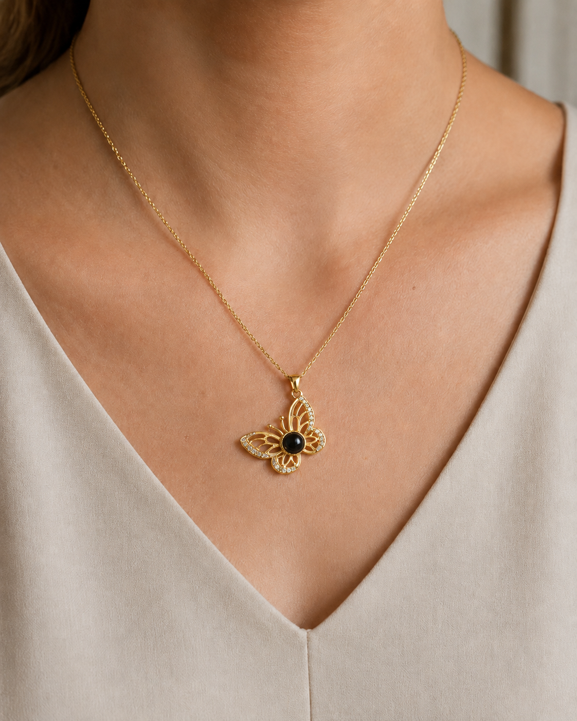 Personalised Lumina Butterfly Photo Projection Necklace