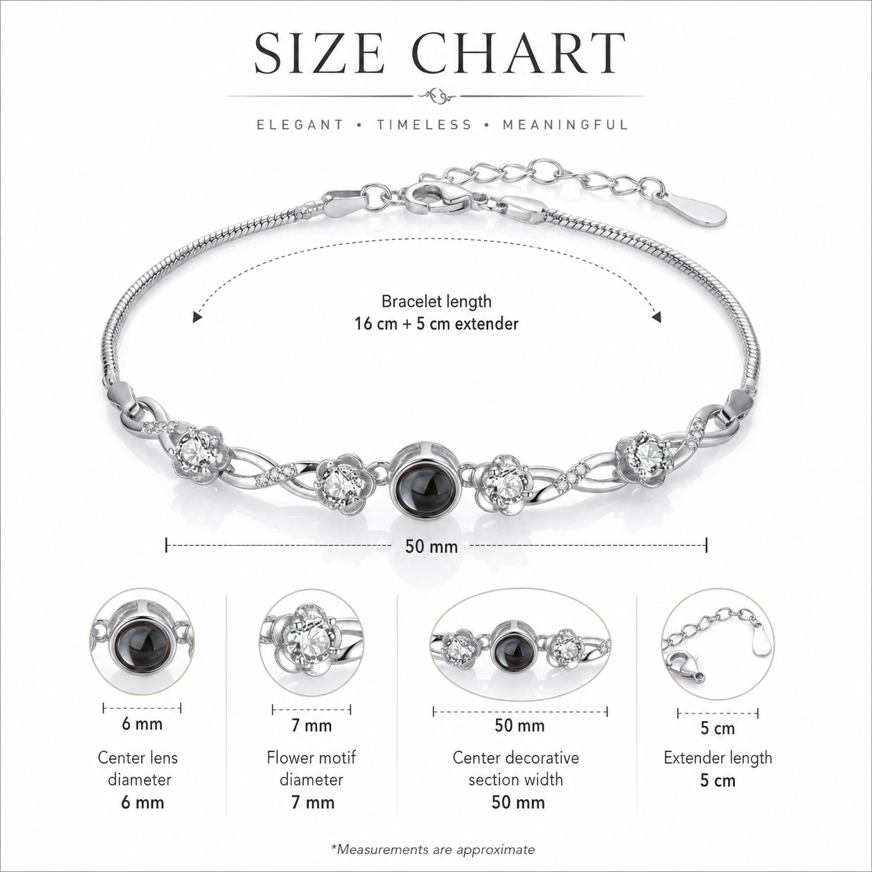 Personalised Blooming Memory Photo Projection Bracelet