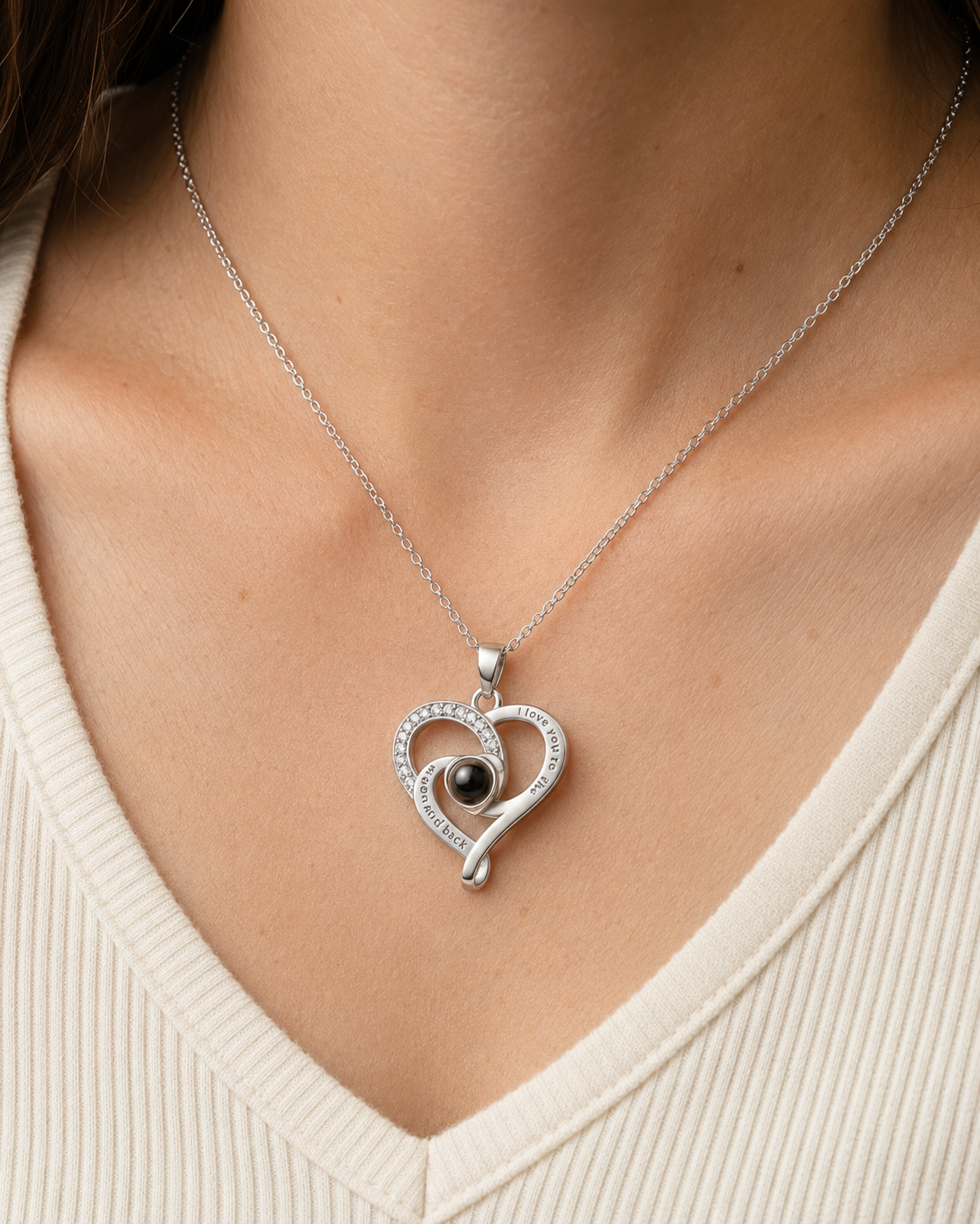 Personalised Infinity Love Knot Photo Projection Necklace