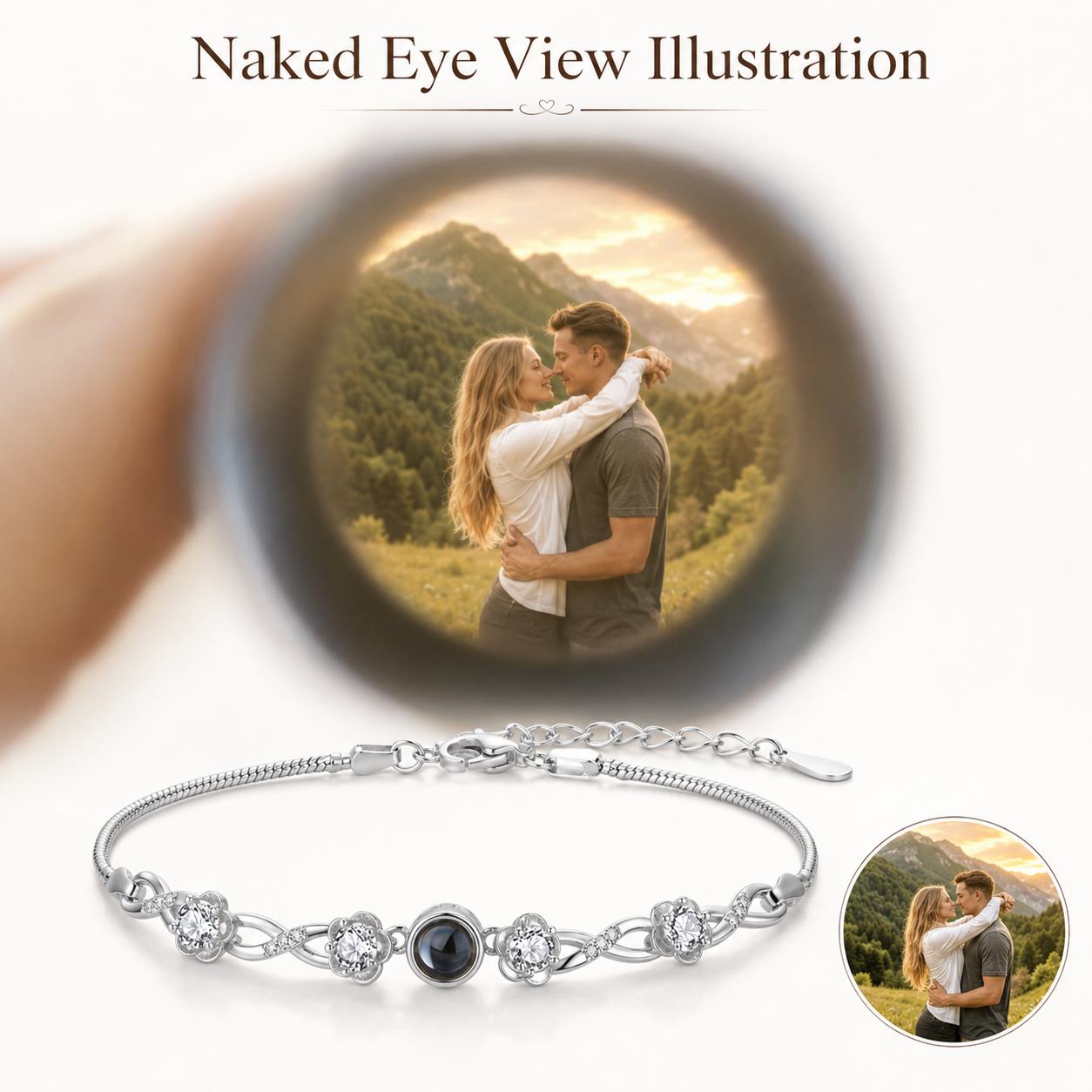 Personalised Blooming Memory Photo Projection Bracelet