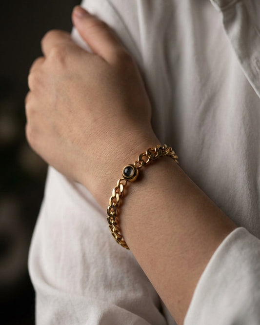 PhilU-Australia-Personalised-Classic-Memory-Chain-Photo-Projection-Bracelet-Model-Female