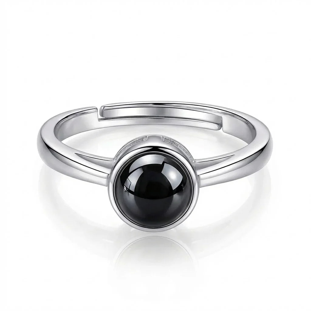 PhilU - Personalised Elegant Couple Photo Projection Ring - Premium E-Coating Cooper / Silver