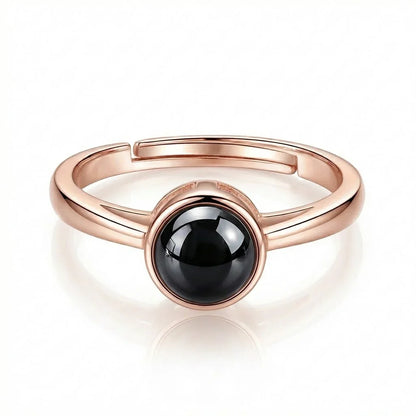 PhilU - Personalised Elegant Couple Photo Projection Ring - Premium E-Coating Cooper / Rose gold