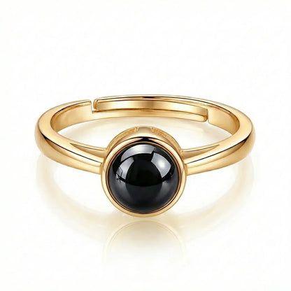 PhilU - Personalised Elegant Couple Photo Projection Ring - Premium E-Coating Cooper / Gold