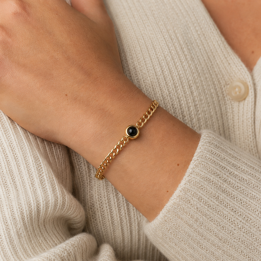 Personalised Classic Memory Chain photo projection bracelet