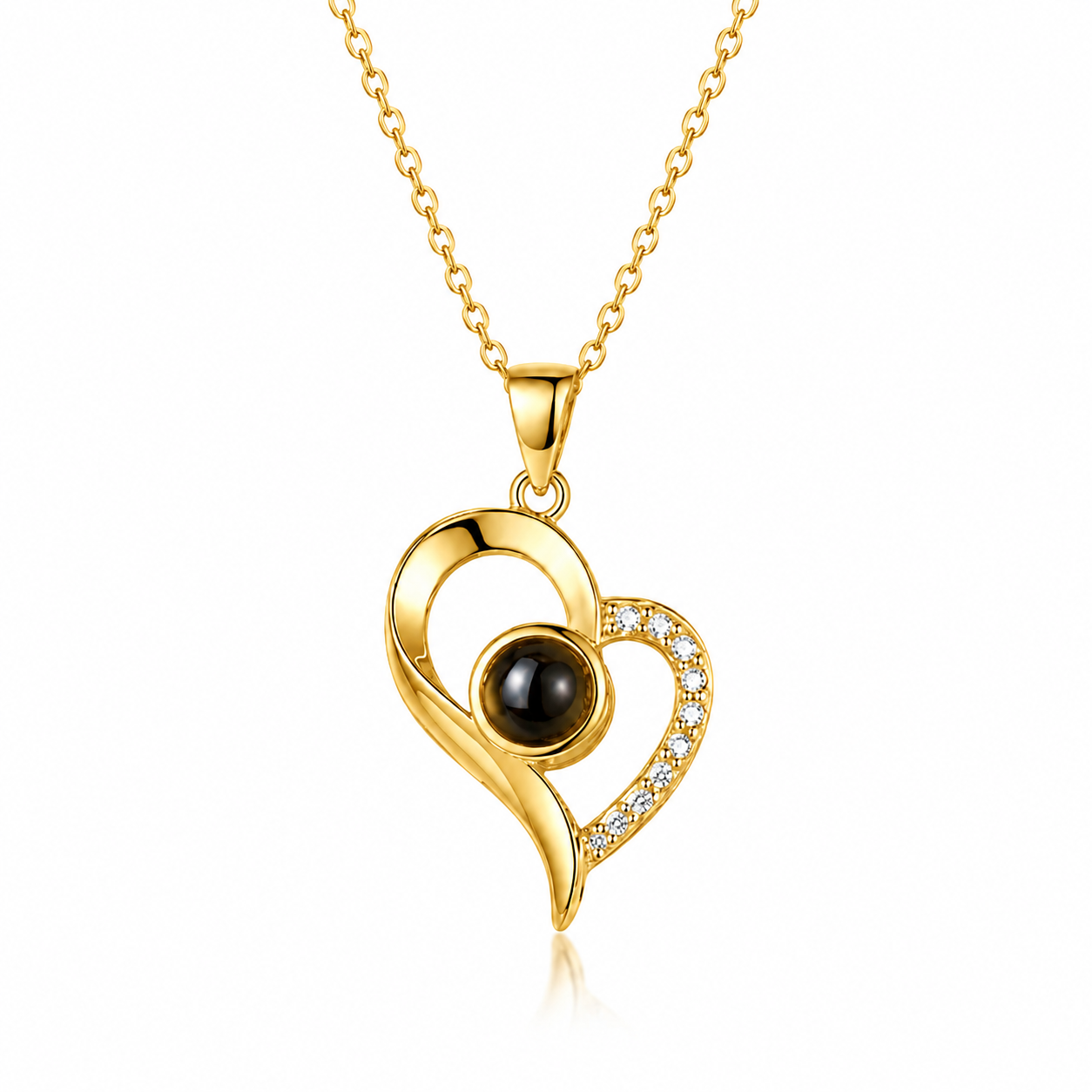 Personalised Photo Projection Heart Necklace – Custom Picture Gift for Her