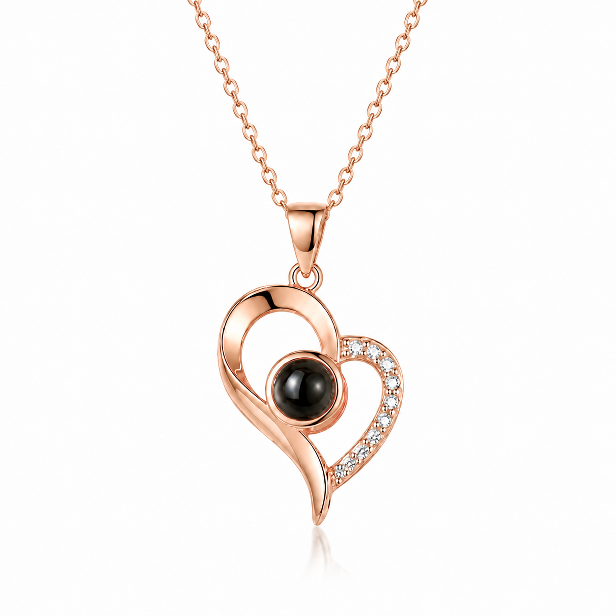 Personalised Photo Projection Heart Necklace – Custom Picture Gift for Her