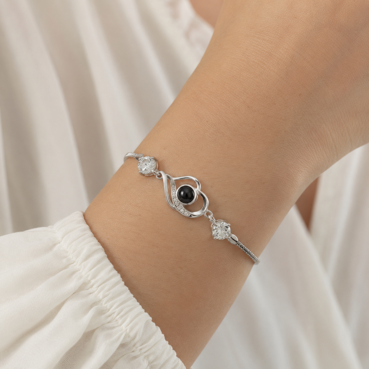 Personalised Eternal Heart Photo Projection Bracelet