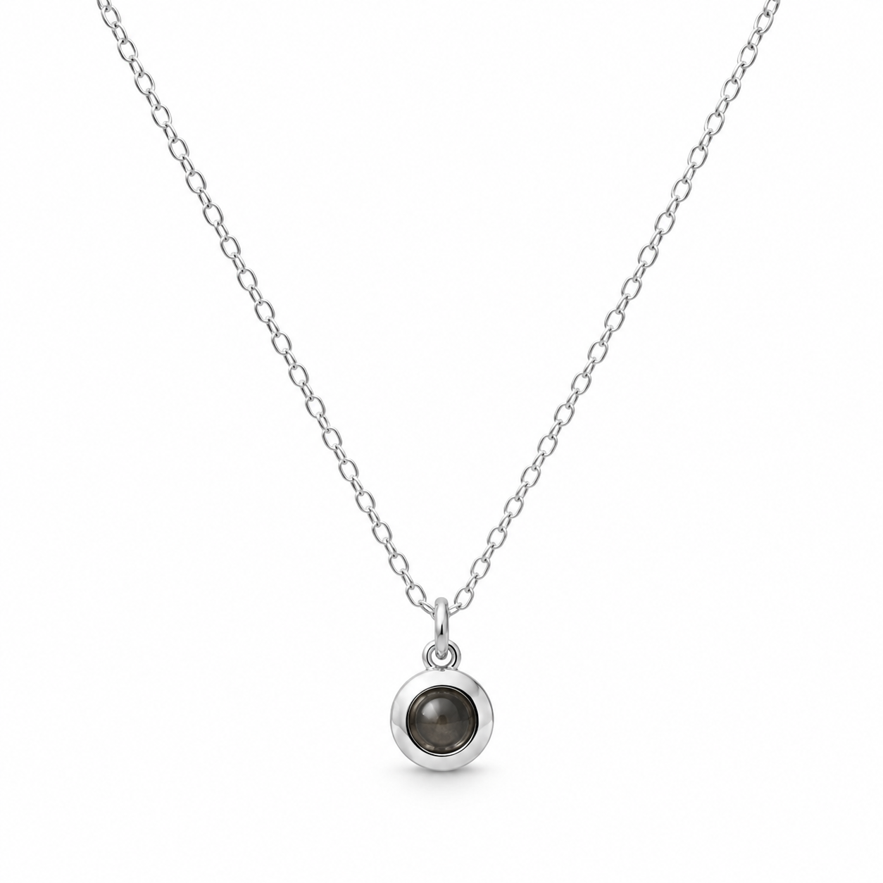 Personalised Classic Circle Photo Projection Necklace