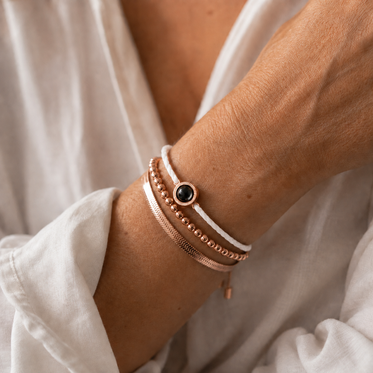 Personalised Trio Layered Photo Projection Bracelet