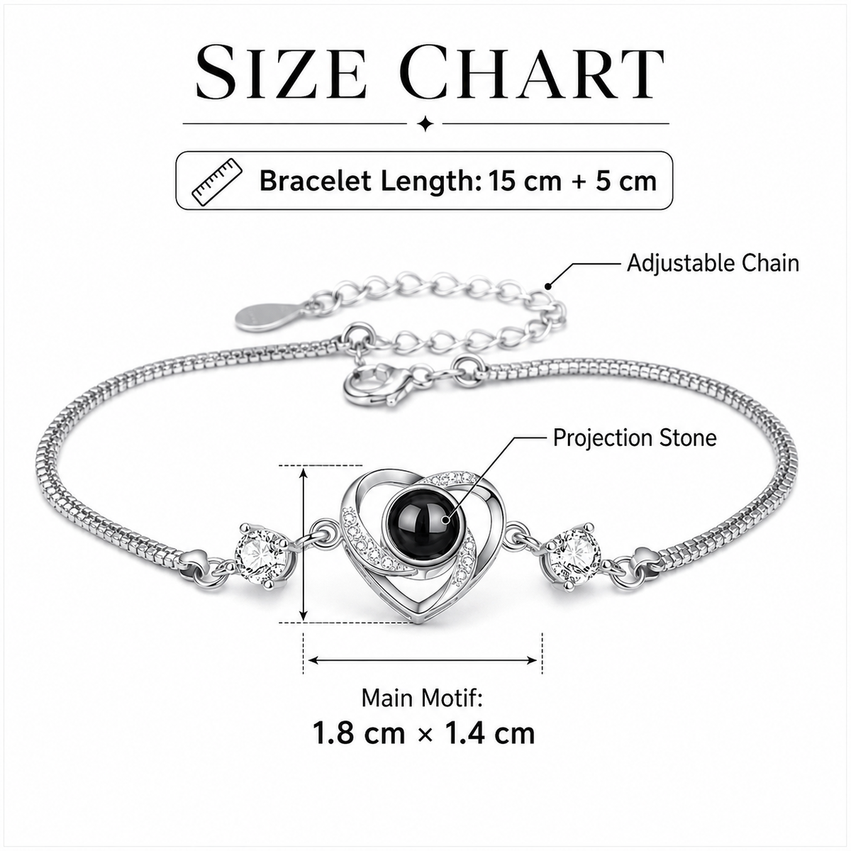 Personalised Photo Projection Heart Bracelet – Custom Picture Gift
